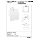 Тримач туалетного паперу з кришкою 104112014 White Bemeta Чехія