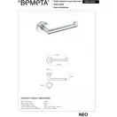 104212035 NEO: тримач туалетного паперу Bemeta Чехія (104212035)
