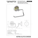 144212028 Retro 2 тримач паперу золото-хром  Bemeta Чехія (144212028)