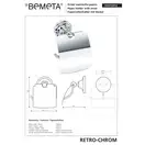 144312012 Retro Тримач туалетного паперу з кришкою  , Bemeta (144312012)