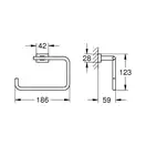 Бумагодержатель без крышки Grohe Essentials Cube (цвет - тёмный графит, матовый) (40510AL1) фото 2 Aquada.com.ua