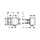 Шлангове з'єднання Axor Fixfit Porter One з тримачем, Brushed bronze (45723140)