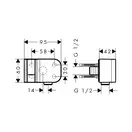 Шлангове приєднання Axor Fixfit Porter One з тримачем, червоне золото (45723300)