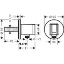 Шлангове підключення Hansgrohe FixFit Porter S із тримачем, Brushed Black Chrome (26888340)
