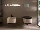 Унитаз подвесной Goclean® (безободковый) Flaminia Flag с сиденьем Soft Close, цвет - STRIPES ARGILLA OPACO+CARBONE OPACO (матовый) (FG118G+FGCW03 STRIPES ARGILLA+CARBONE)