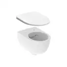 Унитаз подвесной Rimfree (безободковий), закрытая форма Geberit Selnova Square с сиденьем Soft Close QuickRelease (500.694.01.2+500.335.01.1)
