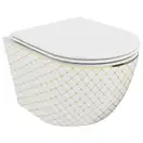 Подвесной унитаз MEXEN LENA WHITE DIAMOND GOLD (MEX-30224009)