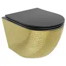 Подвесной унитаз MEXEN LENA BLACK GOLD с узором (MEX-30224078)