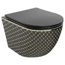 Подвесной унитаз MEXEN LENA BLACK DIAMOND GOLD (MEX-30224079)