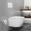 Унітаз підвісний безободковий Quarter Bath Deep з кришкою Standart, білий (70DE03054.00.1_30SCD.01WG)