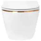 Подвесной унитаз REA CARLO WHITE MINI FLAT GOLD EDGE белый (REA-C1222)