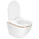 Подвесной унитаз REA CARLO WHITE MINI FLAT GOLD EDGE белый (REA-C1222)