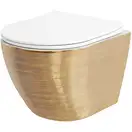 Подвесной унитаз REA CARLO FLAT BRUSH GOLD золотой (REA-C6942)