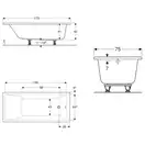 Geberit Selnova Square Ванна акриловая 170x75, белая (554.385.01.1)