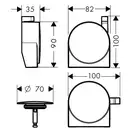 Злив-перелив із наповненням для ванни Hansgrohe Exafill S, шліфований чорний хром  58116180 + 58117340