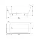 ванна із штучного каменю Omnires Parma 159x70 прямокутна white (PARMAWWBP)