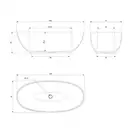 ванна Omnires Shell 160x75 овальна white (SHELLWWBP)