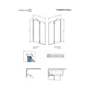 Шторка для ванни двохелементна Torrenta PND 121 права, (201203-101NR) RADAWAY (12011203-101R)