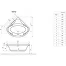 Ванна кутова KERIA 150x150, RADAWAY (WA1-37-150x150U)