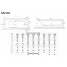 Ванна прямокутна  MIRELLA 170x75, RADAWAY (WA1-48-170x075)