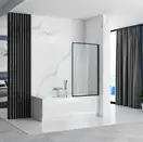 Шторка для ванны REA LAGOS FIX BLACK 80 постоянная (REA-K7390)