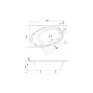Ванна A24T201000 ORBITA ліва 1500X1000  +ніжки  Roca