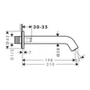 Вилив для ванни 198 мм Hansgrohe Tecturis S (колір - білий матовий) 73411700