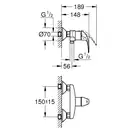 Змішувач одинважільний для душу Grohe BauCurve, хром (23631000)