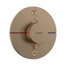 Термостат на 2 потребителя со встроенной защитной комбинацией EN 1717 Hansgrohe ShowerSelect Comfort S (цвет - шлифованная бронза) 15556140