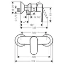 Смеситель для душа Hansgrohe Vernis Blend (цвет - хром) (71640000) фото 3 Aquada.com.ua