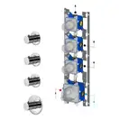 Термостат для душа/ванны Paffoni Modular Box (цвет - хром), в комплекте со скрытой частью (MDE019CR+MDBOX019)
