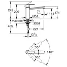 Змішувач одноважільний для кухонної мийки Grohe Get 30196000