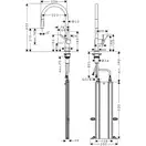 Змішувач для кухні Hansgrohe Talis 210 2jet з витяжним виливом Sbox, Brushed Black Chrome (72801340)