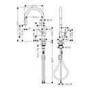 Змішувач для кухні Hansgrohe Talis 210 1jet з витяжним виливом, Stainless Steel (72802800)