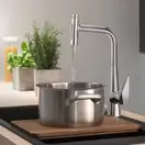 Змішувач кухонний Hansgrohe Talis 220 2jet з витяжним зливом Sbox, хром (73868000)