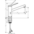 Hansgrohe Zesis M33 160 Змішувач для кухні, хром (74805000)