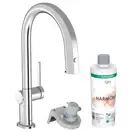 Змішувач кухонний Hansgrohe Aqittura M91 FilterSystem 210 1jet pull-out Sbox з картриджем Harmony, хром (76800000)