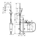 Змішувач кухонний Hansgrohe Aqittura M91 FilterSystem 210 1jet pull-out Sbox з картриджем Harmony, хром (76800000)