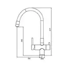 KOER KB-72002-05 Смеситель для кухни, черный/хром (KR3384)