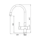KOER KB-72002-07 Смеситель для кухни с питьевой водой, хром (KR5003)