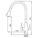 KOER KI-72024-05 Смеситель для кухни, нерж. сталь (KR5012)