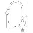 Koer KI-72024-07 Смеситель для кухни, сталь (KR5013)
