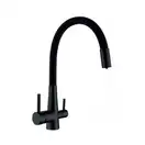 Змішувач для кухні Mixxus SUS-021 BLACK REFL.BLACK із силіконовим виливом, з виходом для питної вод (MI6214)