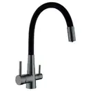 Змішувач для кухні Mixxus SUS-021 GRAPHITE REFL.BLACK з нерж.ст.SUS304 з вих.для пит.води (MI6215)