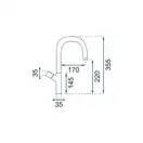 Смеситель для раковины (умывальника) REA SALTO черный с вставкой розовое золото высокий (REA-B6351)
