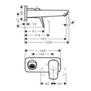 Hansgrohe Logis Змішувач для раковини, настінний, чорний (71220670)