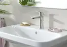 Смеситель для раковины 100 Hansgrohe Logis Fine (цвет - хром), с донным клапаном (71251000) фото 2 Aquada.com.ua