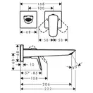 Смеситель для раковины настенный Hansgrohe Logis Fine (цвет - хром), излив 205 мм (71256000) фото 2 Aquada.com.ua
