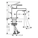 Смеситель для раковины 70 Hansgrohe Vernis Shape (цвет - чёрный матовый), с донным клапаном (71560670) фото 2 Aquada.com.ua