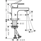 Hansgrohe Vernis Shape 70 Змішувач для умивальника, Matt Black (71560670)